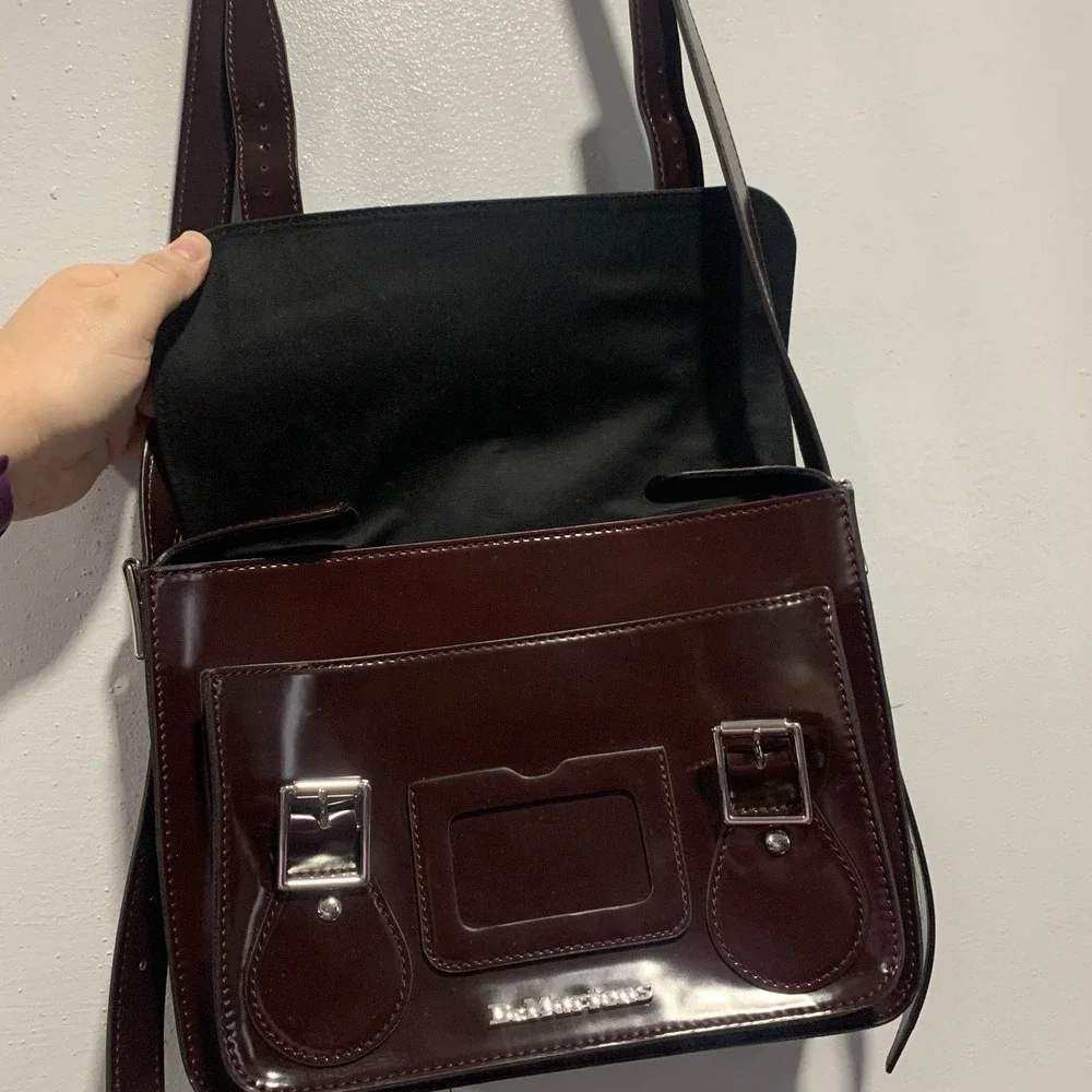 Dr. Martens 11 Inch Vegan Messenger Bag Cherry Red Oxford Crossbody